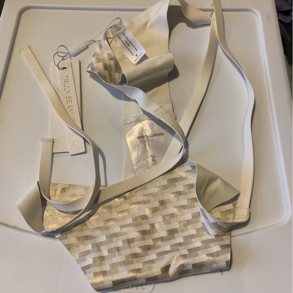 (Bundle & Save - 2 for $25) Elizabeth Jane Shira Cream and Gold Print Bikini set - Picture 10 of 12